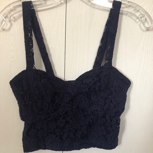 Charlotte Russe purple lace crop top size M